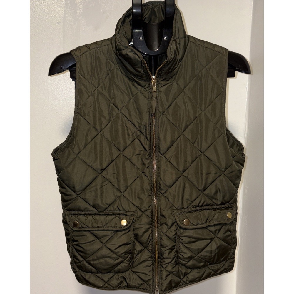 Quinn Quilted Vest Men's size medium Green pockets zipper